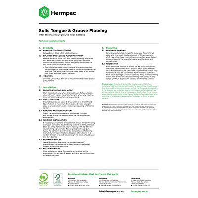 Over Inter Storey Joists or Ground Floor Battens Installation Specification