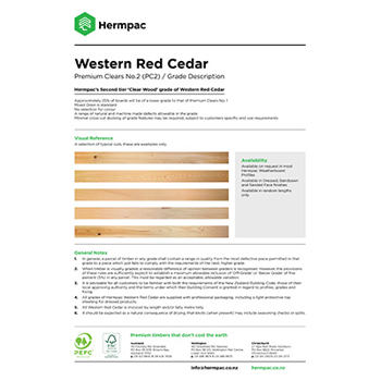 Western Red Cedar Premium Clears No. 2 (PC2)