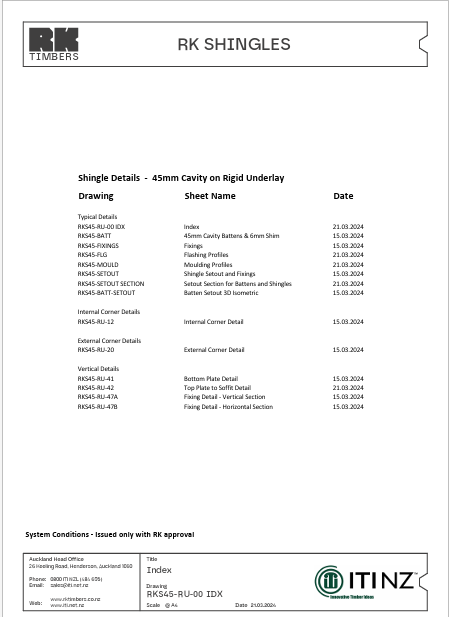 RK Shingle Cladding Details