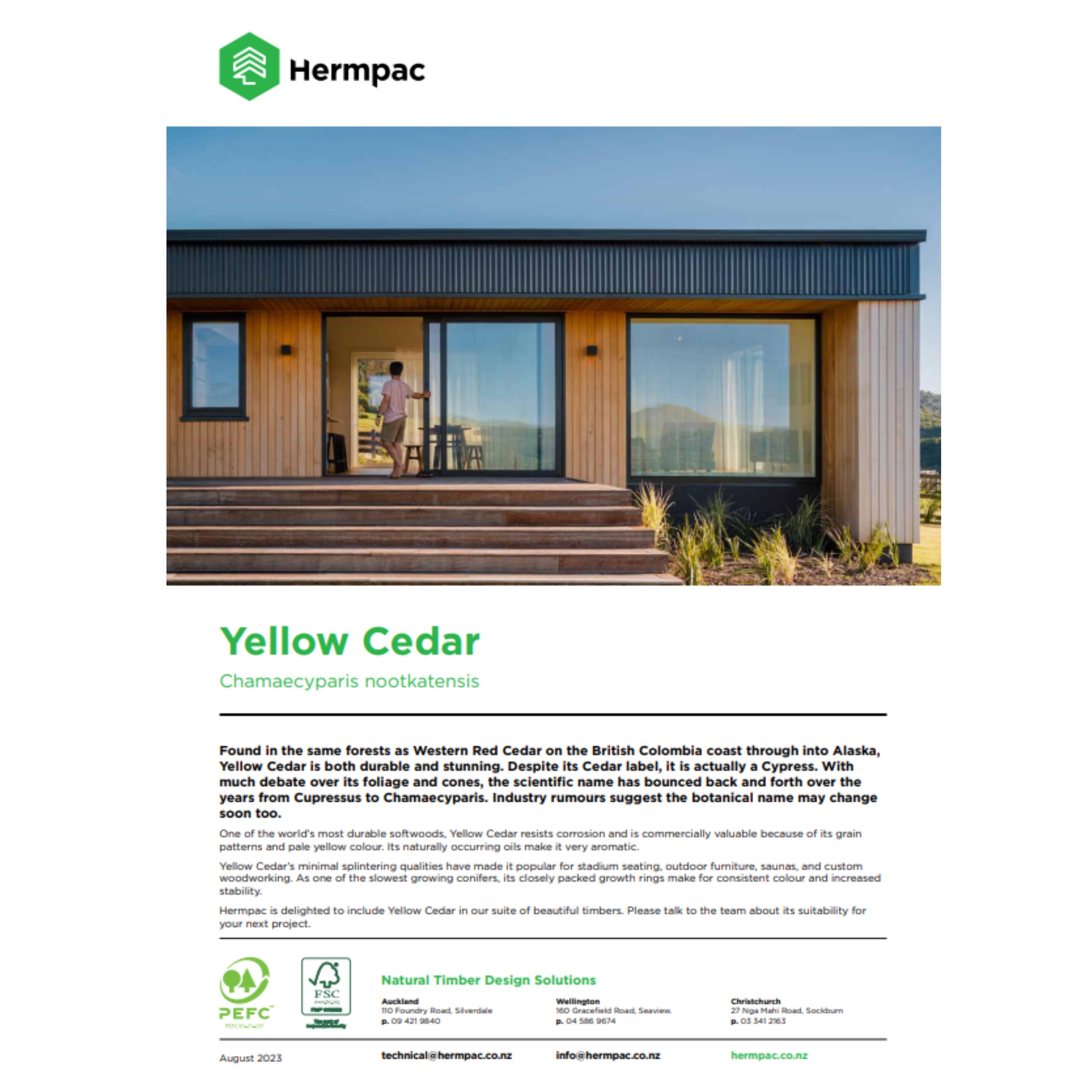 Yellow Cedar Species Data Sheet